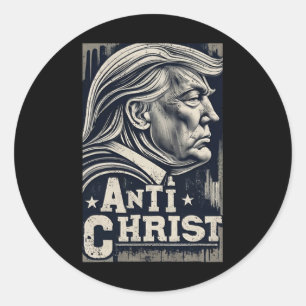 Funny Trump Anti Christ Jesus Christlich Faith T-S Runder Aufkleber