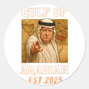 Funny Trump Arabischer Golf 2025 - Trump Golf von  Runder Aufkleber