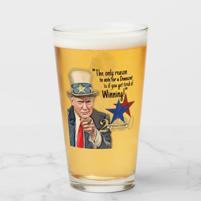 Funny Trump Baby Zitat Glas (Vorne (Gefüllt))