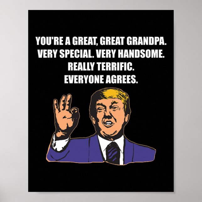 Funny Trump Bester Opa je jeder stimmt zu Poster (Vorne)