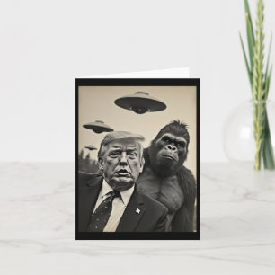 Funny Trump Bigfoot Selfie mit Ufos komischer Alie Karte