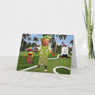 Funny Trump Birthday Card - Golf Karte