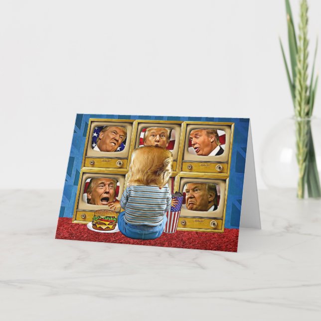 Funny Trump Birthday Card - TV Karte (Vorderseite)