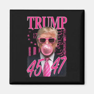 Funny Trump Blubble Gum 1776 Rosa Flag Magnet
