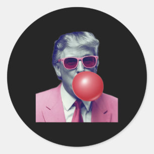Funny Trump Bubble Gum Yum Geschenke Runder Aufkleber