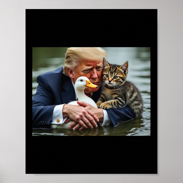 Funny Trump Cat and Enck Memes Weihnachts Hallowee Poster (Vorne)