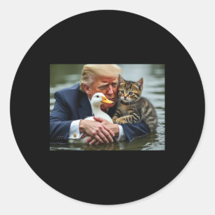 Funny Trump Cat and Enck Memes Weihnachts Hallowee Runder Aufkleber