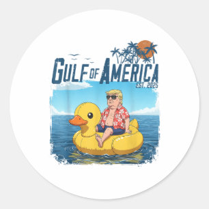Funny Trump Chillin Gulf of US America Est 2025 4t Runder Aufkleber