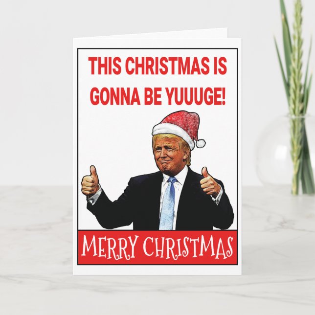 Funny Trump Christmas Feiertagskarte (Vorderseite)