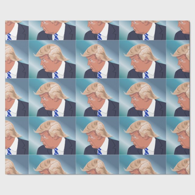 FUNNY TRUMP CHRSTMAS Wrapping Paper Geschenkpapier (Saum)