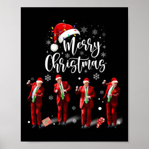 Funny Trump Dance Santa Claus Frohe Weihnachten Poster