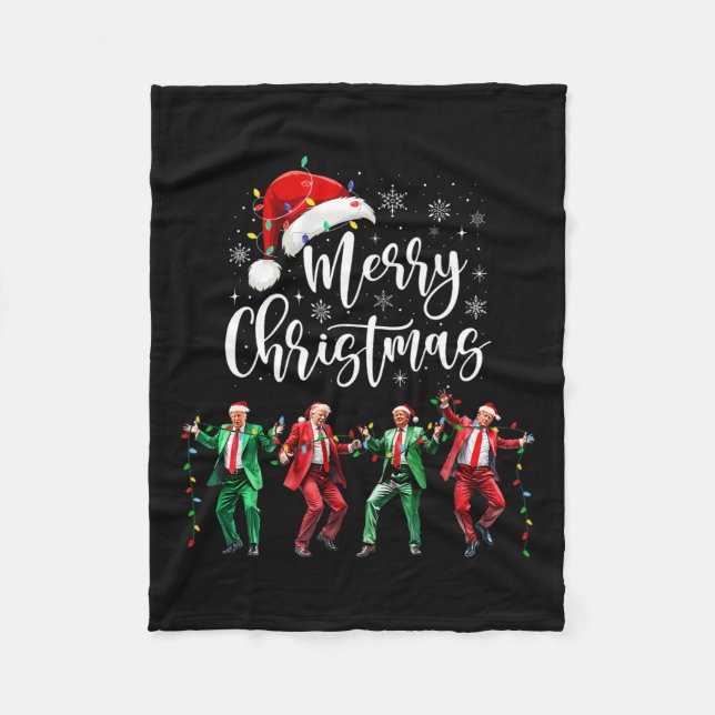 Funny Trump Dance Santa Claus Frohe Weihnachten We Fleecedecke (Vorderseite)