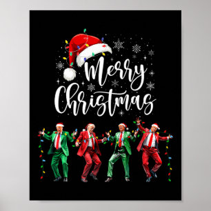 Funny Trump Dance Santa Claus Frohe Weihnachten We Poster