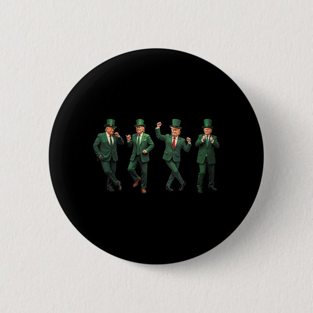 Funny Trump Dance St Patricks Day Pajamas Ymca Tr Button (Vorderseite)
