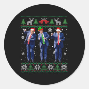 Funny Trump Dance Weihnachten Präsident 47 Weihnac Runder Aufkleber