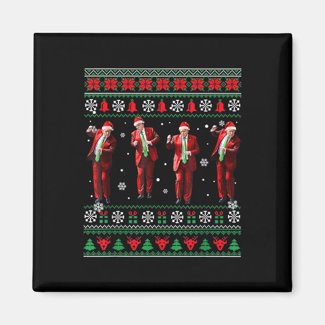 Funny Trump Dance Weihnachtsmann Weihnachten Weihn Magnet (Vorne)