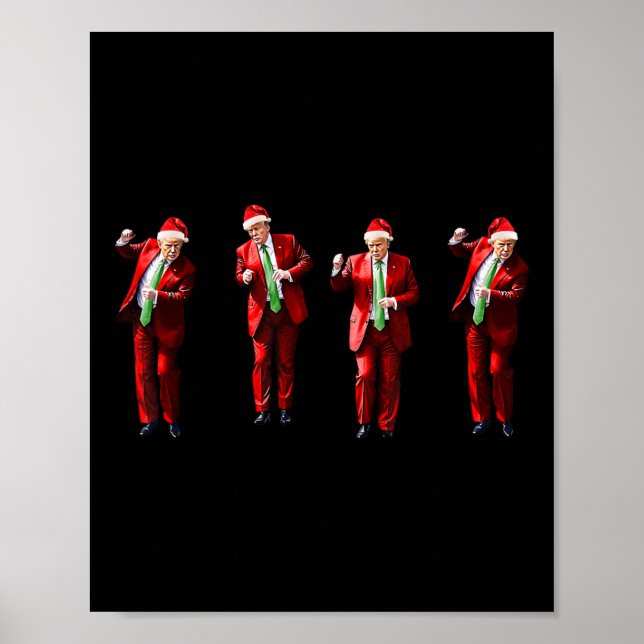 Funny Trump Dance Weihnachtsmann Weihnachten Weihn Poster (Vorne)