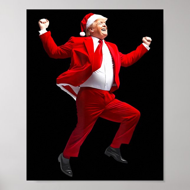 Funny Trump Dance Weihnachtsmann Weihnachten Weihn Poster (Vorne)