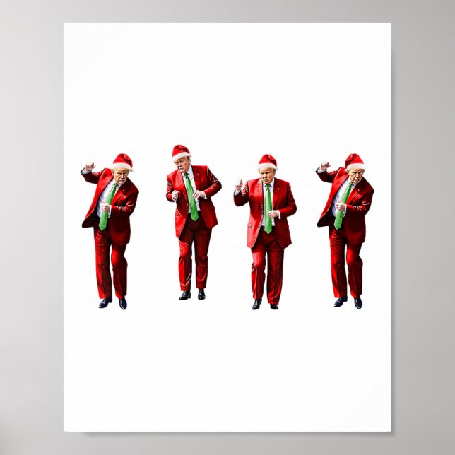 Funny Trump Dance Weihnachtsmann Weihnachten Weihn Poster (Vorne)