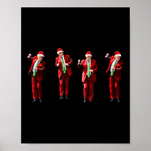 Funny Trump Dance Weihnachtsmann Weihnachten Weihn Poster