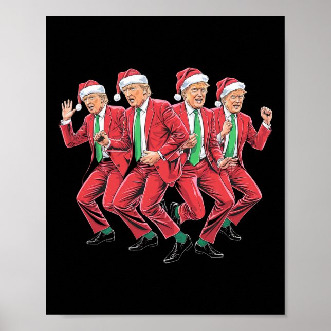 Funny Trump Dance Weihnachtsmann Weihnachten Weihn Poster (Vorne)