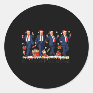 Funny Trump Dance Weihnachtsmann Weihnachten Weihn Runder Aufkleber