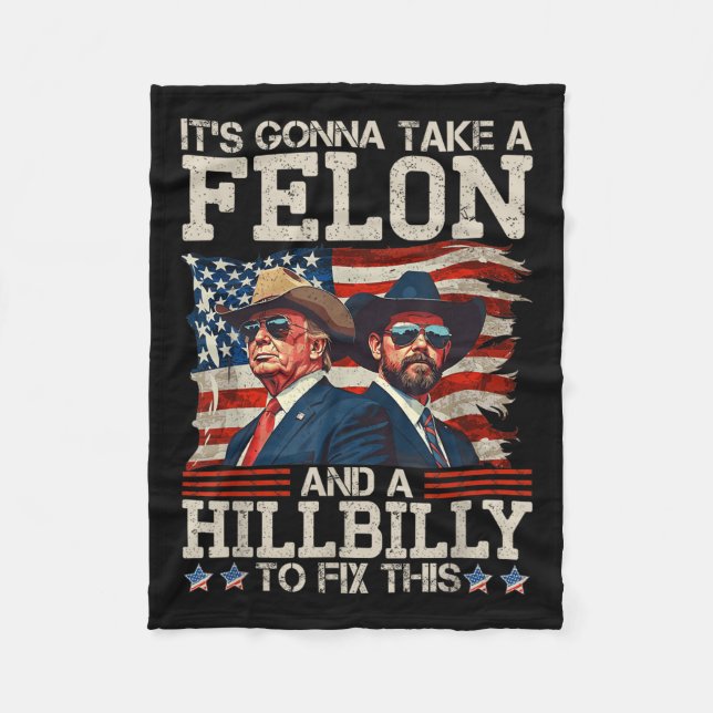 Funny Trump, der eine Hillbilly und eine Fleecedecke (Vorderseite)