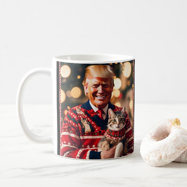 Funny Trump | Donald Trump macht Katzen wieder sic Kaffeetasse (Mit Donut)