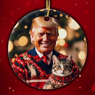 Funny Trump   Donald Trump macht Katzen wieder sic Keramik Ornament