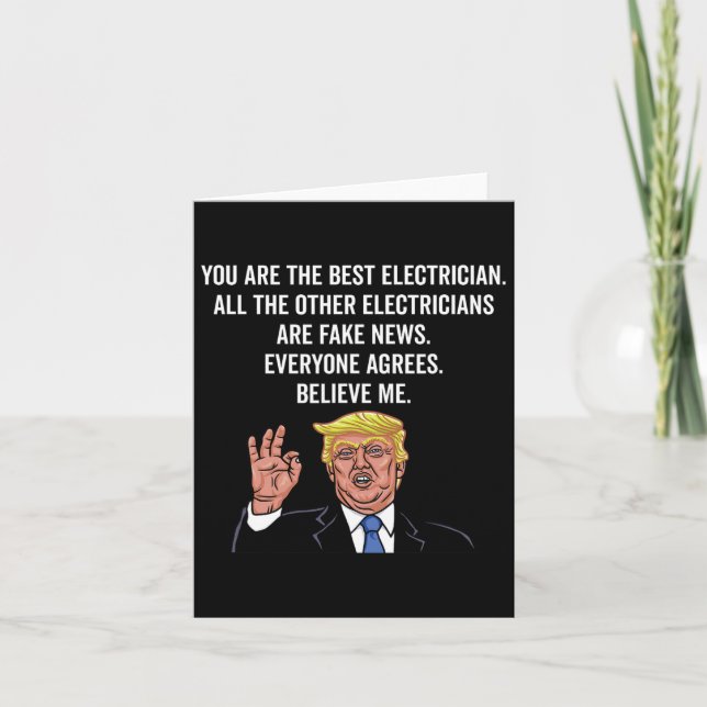 Funny Trump Electrician Lineman Karte (Vorderseite)