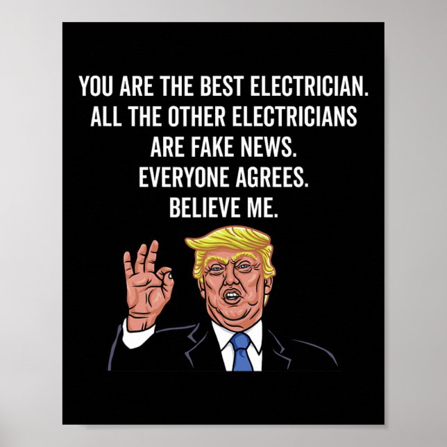 Funny Trump Electrician Lineman Poster (Vorne)