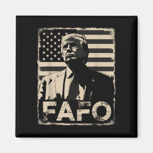 Funny Trump Fafo Retro American Flag Magnet