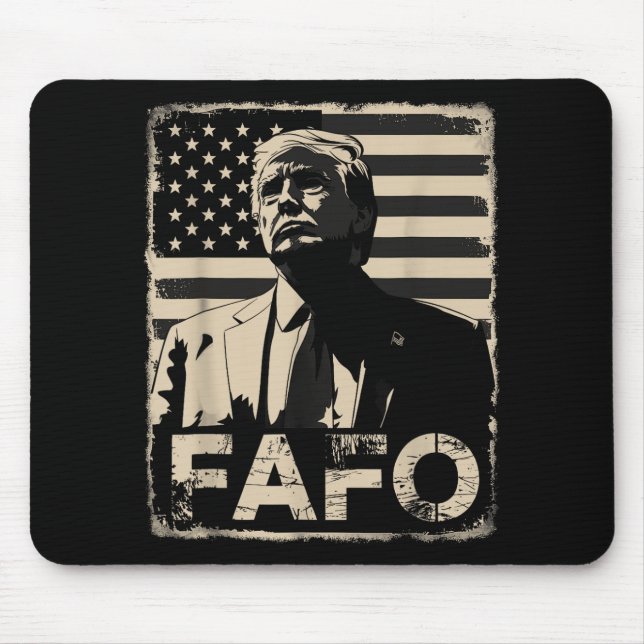 Funny Trump Fafo Retro American Flag Mousepad (Vorne)