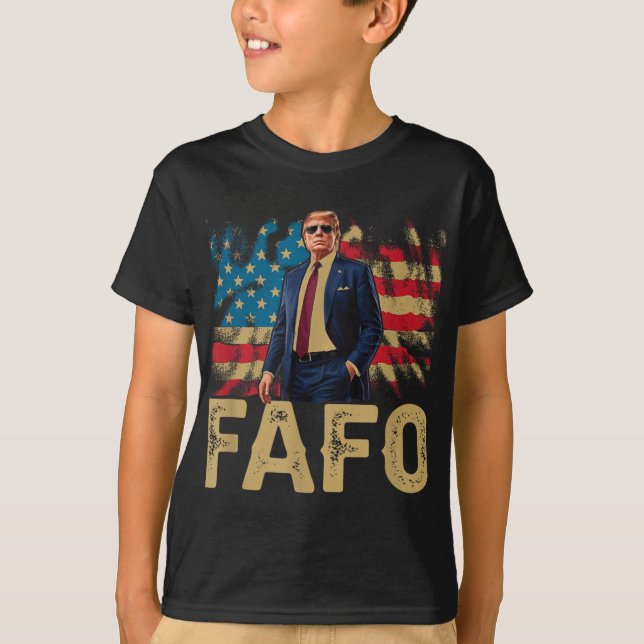 Funny Trump Fafo, Y2k Fafo Trump, US-Flag Vin T-Shirt (Vorderseite)