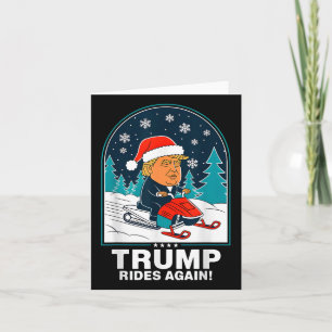 Funny Trump fährt wieder Snowmobile Spaß Winter Karte