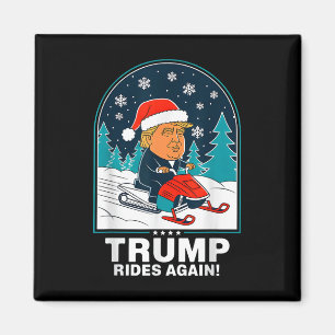 Funny Trump fährt wieder Snowmobile Spaß Winter Magnet