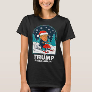 Funny Trump fährt wieder Snowmobile Spaß Winter T-Shirt