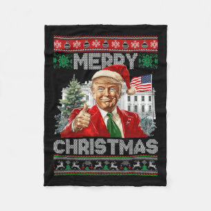 Funny Trump frohe Weihnachten Weihnachtsfamilien W Fleecedecke