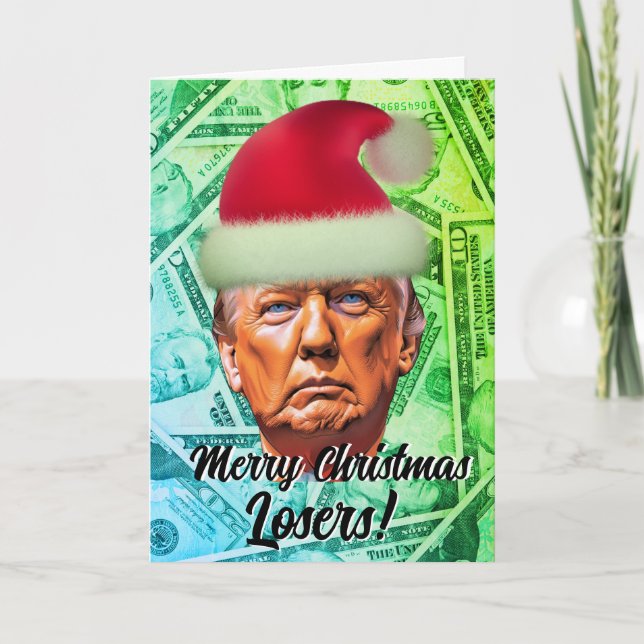 Funny Trump "Frohe Weihnachts-Loser" Feiertagskarte (Vorderseite)