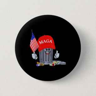 Funny Trump Garbage Can Cartoon Charakter Amerikan Button