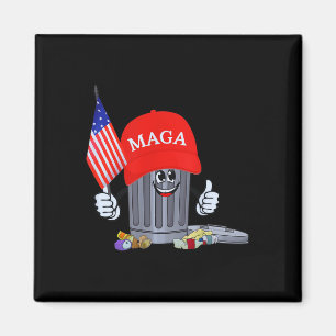 Funny Trump Garbage Can Cartoon Charakter Amerikan Magnet