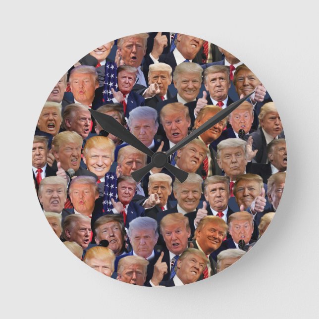 Funny Trump-Geschenk Runde Wanduhr (Vorderseite)