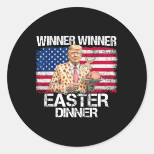 Funny Trump Gewinner Osterabend Ostertag Runder Aufkleber