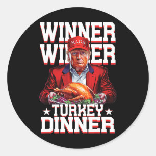 Funny Trump Gewinner Türkei Abendessen Erntedank D Runder Aufkleber