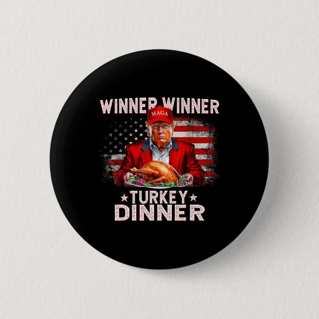 Funny Trump Gewinner Türkei Abendessen Thanksgivi Button (Vorderseite)