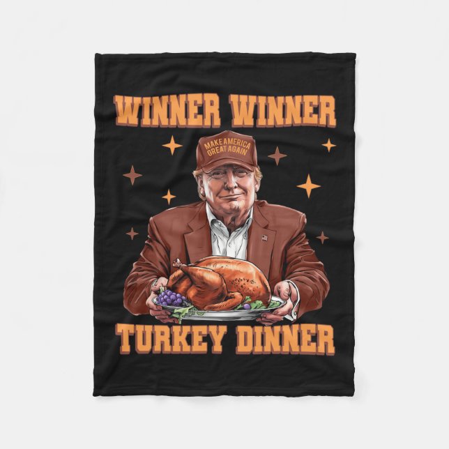 Funny Trump Gewinner Türkei Abendessen Thanksgivi Fleecedecke (Vorderseite)