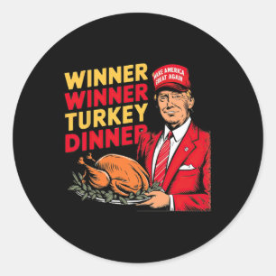 Funny Trump Gewinner Türkei Abendessen Thanksgivi Runder Aufkleber
