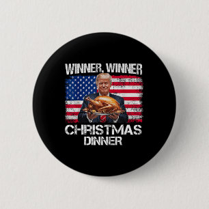 Funny Trump Gewinner Weihnachts-Abendessen Button