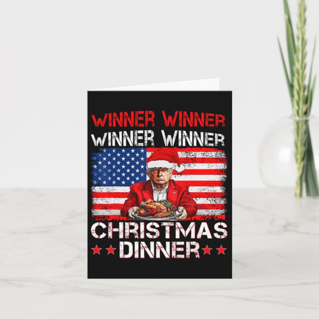 Funny Trump Gewinner Weihnachts-Abendessen Karte (Vorderseite)