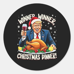 Funny Trump Gewinner Weihnachtsessen Weihnachten W Runder Aufkleber